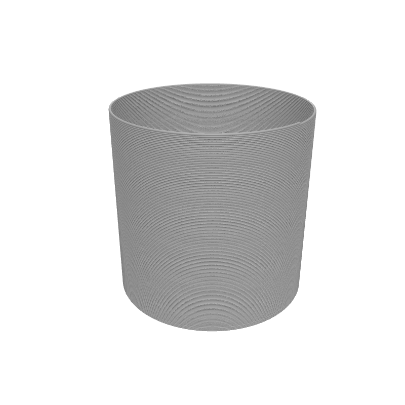 A simple cup with a solid base and spiral walls